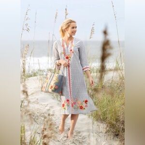 Spartina 449 Fleur de Vigne Flare Sleeve Tunic Dress Size XS